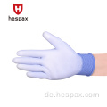 Hespax 13g Polyester Konstruktion Antistatische PU-Palmhandschuhe